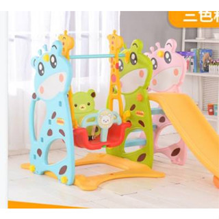 lukkytoys สไลเดอร์เด็ก หน้าวัวสุดน่ารัก พร้อม ชิงช้า 2in1 สไลเดอร์ รุ่น 6622