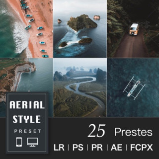 Adobe Lightroom Preset Desktop &amp; Mobile - Aerial Style (25 Presets) (PR/AE/PS/LR/FCPX/DaVinci Resolve)