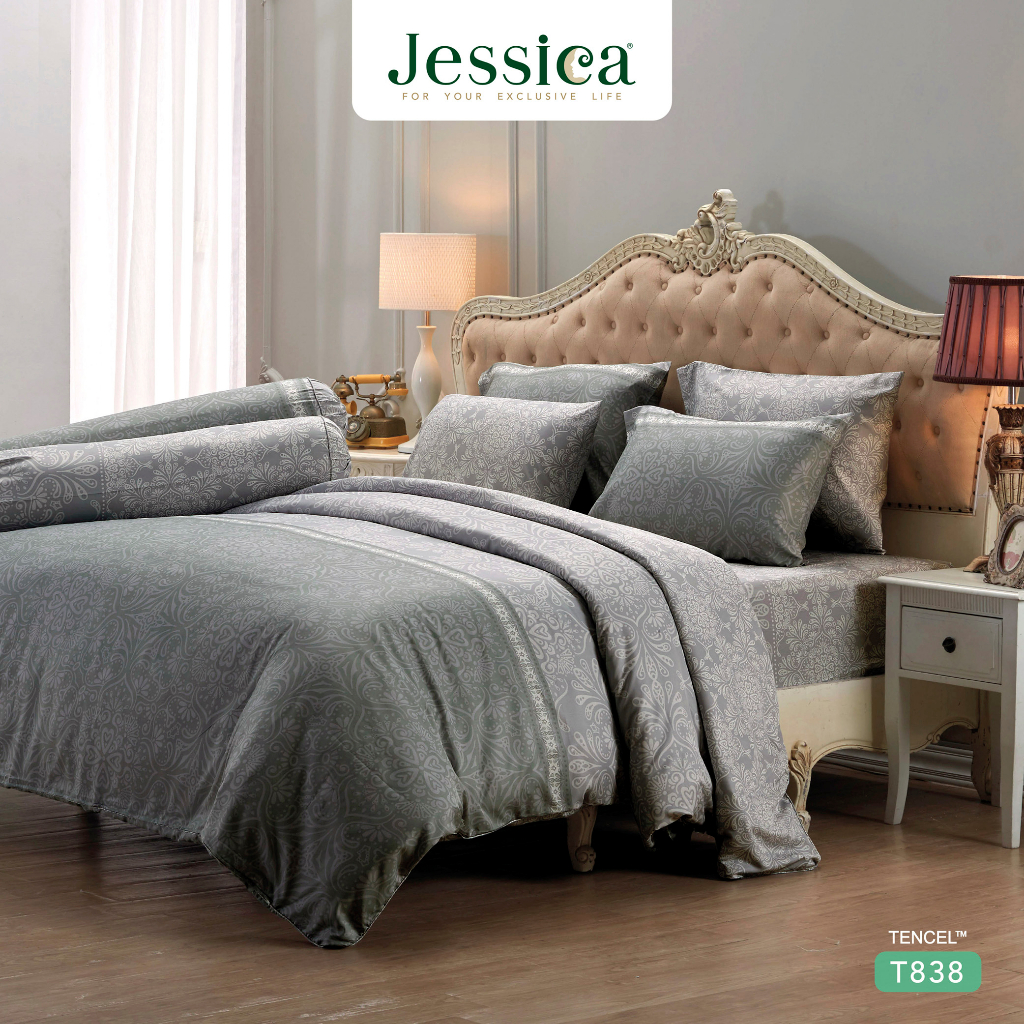 Jessica Tencel T838 ชุดเครื่องนอน ผ้าปูที่นอน ผ้าห่มนวม เจสสิก้า พิมพ์ลวดลายโดดเด่น ให้สัมผัสที่นุ่มลื่นดุจแพรไหม