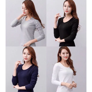 เสื้อคอกลมแขนยาว เต็มตัว (ผ้าคอตตอน) ทรงสวย สินค้าขายดี