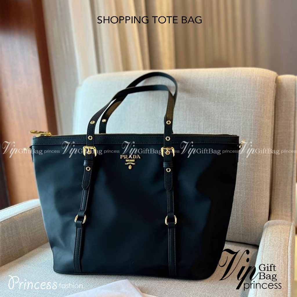 PRADA SHOPPING BAG / PRADA TOTE BAG รุ่นยอดฮิต !!! ปังปุริเย่ 🎉กระเป๋าใบใหญ่ทรงโท้ทหรู เป็นผ้าไนล่อน