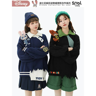 Snbl x Disney เสื้อสเวตเตอร์แขนยาว คอปก Zootopia ลิขสิทธิ์แท้