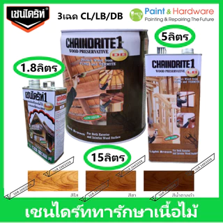Chaindrite เชนไดร้ท์ 1 รักษาเนื้อไม้ น้ำยารักษาเนื้อไม้ ชนิด ทา ป้องกัน ปลวก มอด เชื้อรา ขนาด ถัง 15 ลิตร