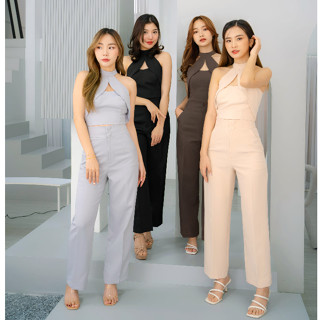 กางเกงขายาว เก็บพุง  ขอบเอวสูง  ขากระบอกกลาง 👖 MNS014 Victoria Pants | Miniset.Style