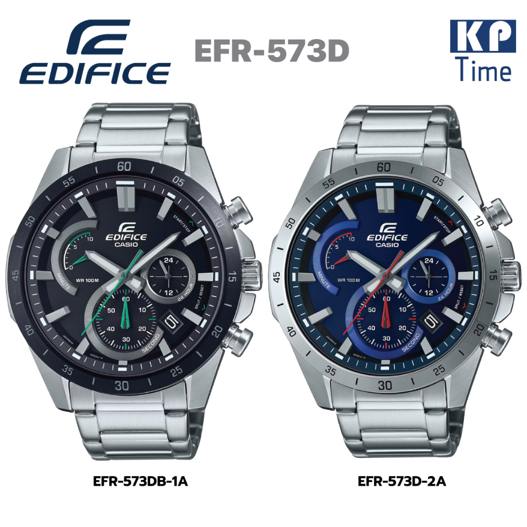 Casio Edifice นาฬิกาข้อมือผู้ชาย สายสแตนเลส รุ่น EFR-573D ของแท้ประกันศูนย์ CMG