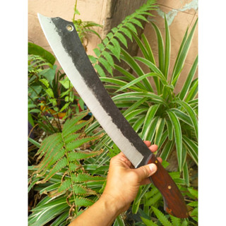 มีดแรมโบ้ (Rambo knife) มีดแคมป์ มีดมาเชเต้ สปาต้า มีดเดินป่า 14.1” SUP9 fulltank ผิวไฟ ด้ามประกบไม้พะยูง หมุดโมเสค