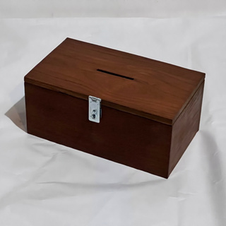 กล่องเก็บเหรียญ กระปุกออมสิน กล่องไม้สัก กล่องเก็บเหรียญไม้สักแท้ งานไม้สักเก่า