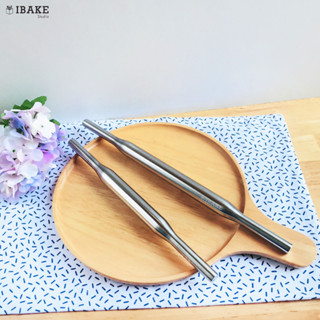 IBakeStudio ไม้นวดแป้งสแตนเลส ไร้รอยต่อ Stainless Steel rolling pin( seamless design ) 41 cm. and  33 cm.พร้อมส่ง