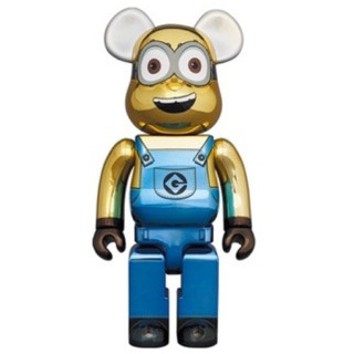 (ของแท้) Bearbrick Minions Dave Chrome 1000% แบร์บริค Be@rbrick by Medicom Toy ของใหม่ มือ 1