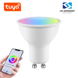 Tuya  GU10 220V หลอดไฟอัจฉริยะ LED RGB C+W 5W หรี่แสงได้ ควบคุมผ่านแอปพลิเคชัน