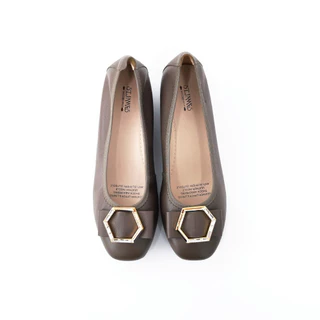 ST.JAMES รองเท้าคัทชู หนังแท้ ส้น 3.8 CM. รุ่น OXFORD สี D.KHAKI