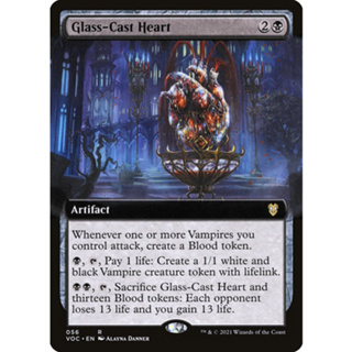 [MTG] Glass-Cast Heart (Extended Art) [VOC] [ARTIFACT] [BLACK] [RARE] [NORMAL] [ENG] (การ์ดเมจิค / Magic the Gathering)