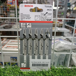 BOSCH ใบเลื่อยจิ๊กซอว์ตัด-เจาะไม้ รุ่น 2608630030  #T101B  (5 ใบ/แพค)