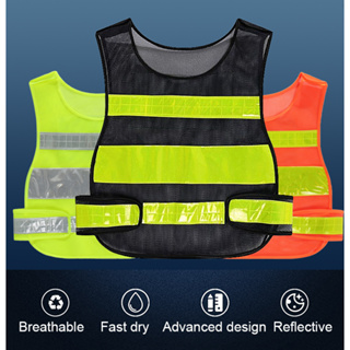 Reflective safety vest เสื้อกั๊กสะท้อนแสงเพื่อความปลอดภัย มี 3 สี เสื้อกั๊กจราจร เสื้อกั๊กทำงาน ระบายอากาศดี Reflective