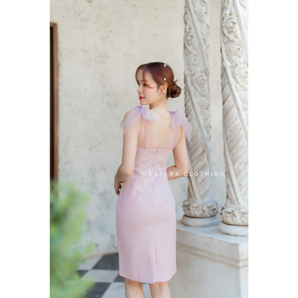 DR068-1 Bow Beauty Dress เดรสออกงาน รูปที่ 5