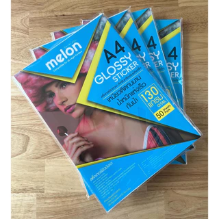 กระดาษสติ๊กเกอร์ MELON - SUPER Sticker Inkjet Glossy A4 130G.