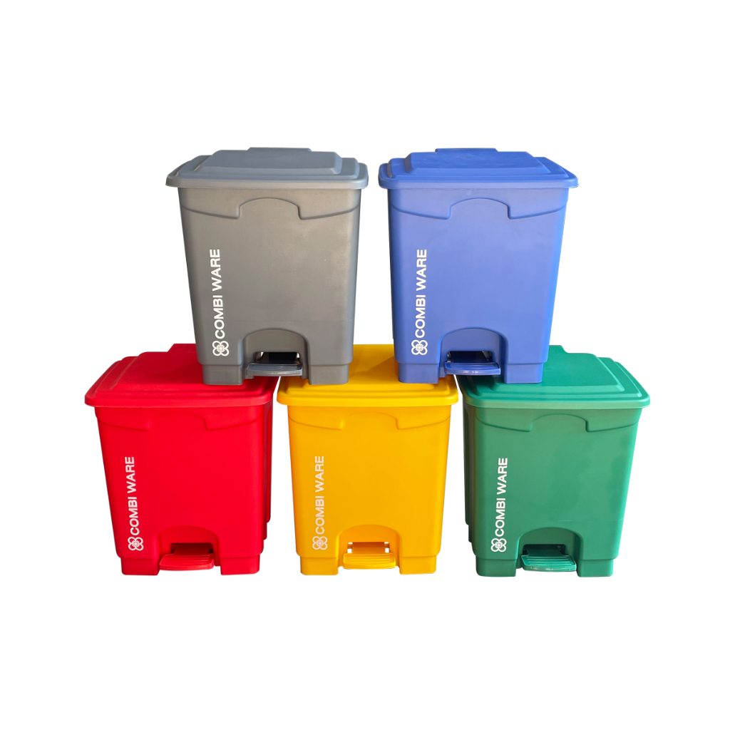 ถังขยะพลาสติกหลากสี แบบมีเท้าเหยียบ - COMBI WARE