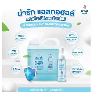 Narak น่ารัก แอลกอฮอล์สเปรย์ กลิ่น Floral (สีฟ้าใส) 50 มล. สเปรย์แอลกอฮอล์ Alcohol Spray