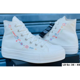 Converse All Star High Top Embroidered Flower (size36-40