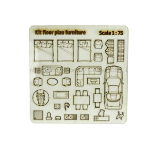 ชุด KIT เฟอร์นิเจอร์กระดาษชานอ้อย 1:75 “Demo”