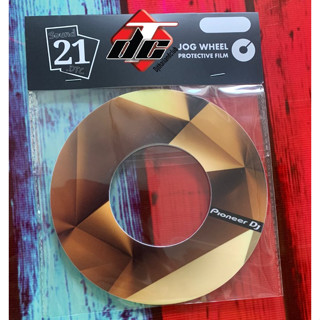 skin jog  ลายกราฟฟิคสีทองSize " M " สติกเกอร์ในSkin jog wheel protective film Pioneer dj สีโปร่งใส กันรอยเครื่อง ddj sr