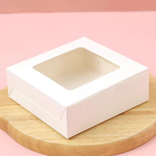 Boxjourney กล่องทรงแบน สีขาว 12x12x4 ซม. (20 ชิ้น/แพ็ค)