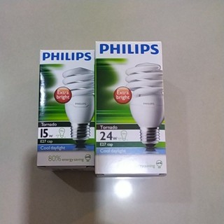 หลอดทอร์นาโด24w,15wแสงขาวยี่ห้อPhilips