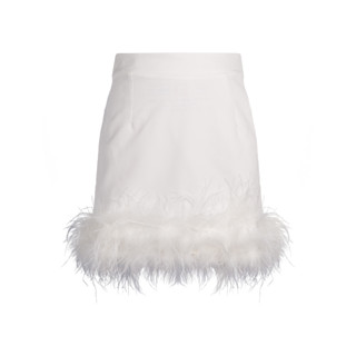 SHU APPAREL FEATHER MINI SKIRT #1 - WHITE