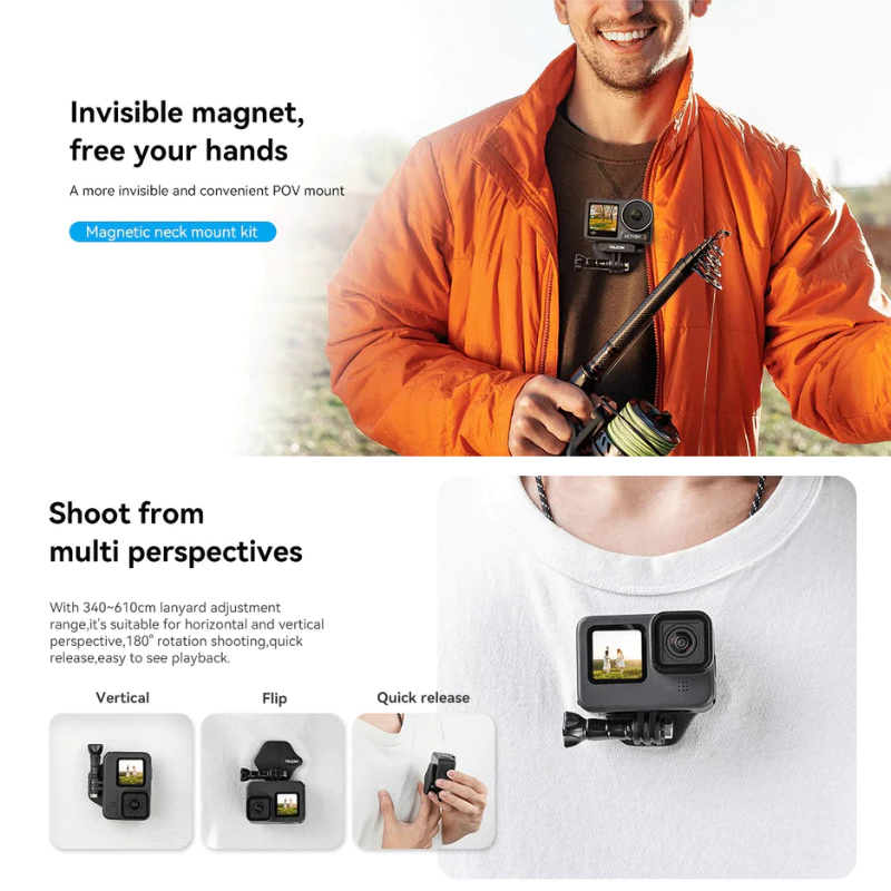 Telesin magnetic mount with Nano sticker kit เมาท์แม่เหล็ก สำหรับGoPro , DJI Action 6 / 5Pro / 4 / 3 , Insta360 thumbnail 4
