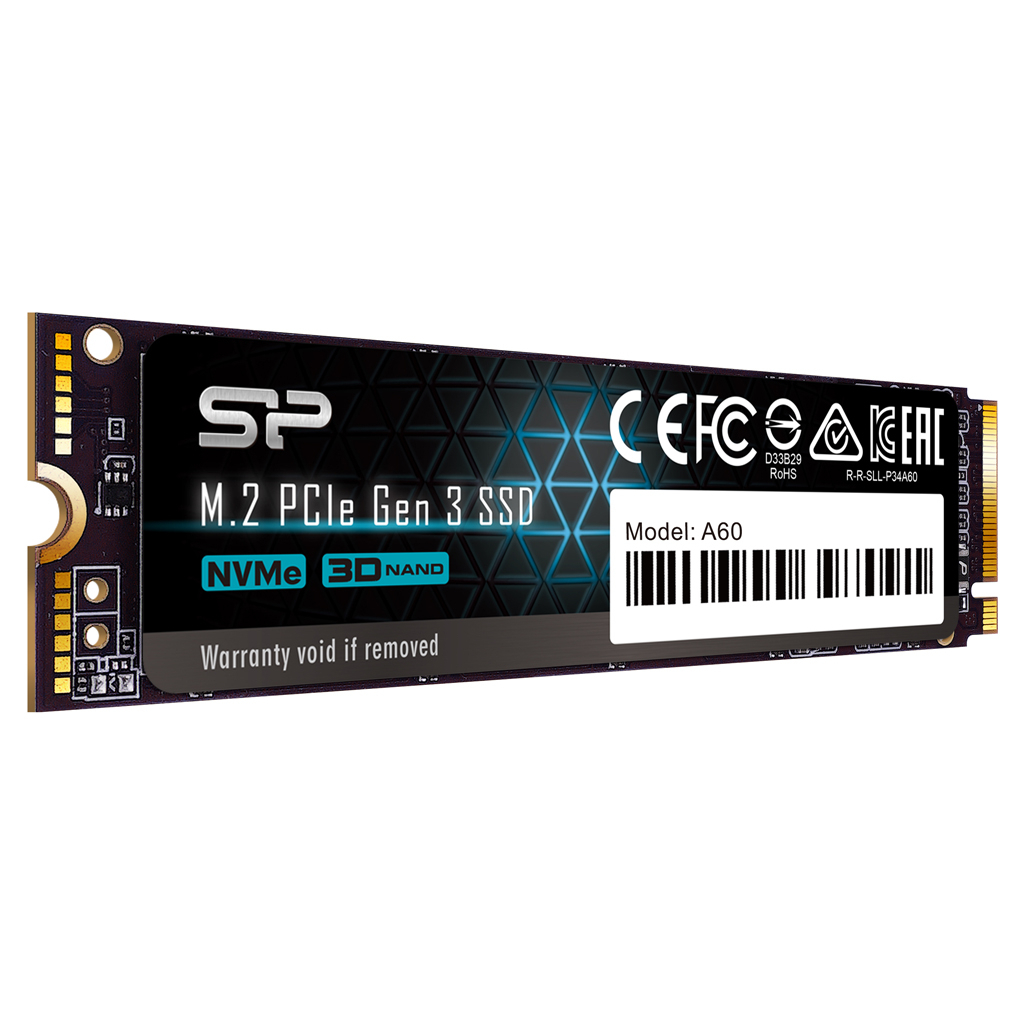 Silicon Power P34A60 NVMe PCIe Gen3x4 M.2 2280 SSD, Read 2,200MB/s Write 1,600MB/s สำหรับ Laptop และ PC
