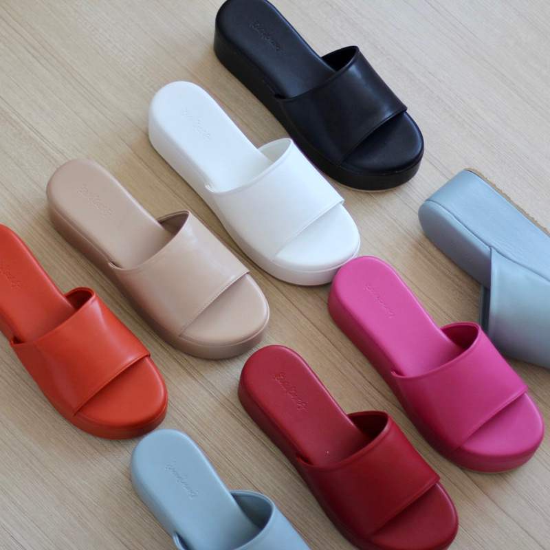 (พร้อมส่ง)  KIMKUNG KK37 (35-41) Basic Cafe  2.5" รองเท้าส้นตึก  รองเท้าแฟชั่น