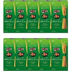 Ezaki Glico Super Crunchy Pretzels (รสไก่หอมสมุนไพร) Snack Appetizers Pretzels 55g x 10 [ส่งตรงจากญี่ปุ่น]