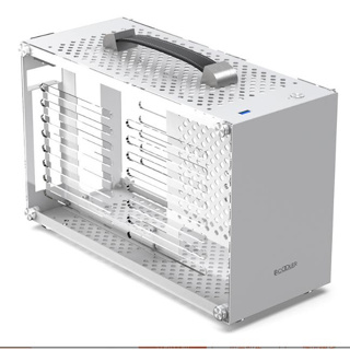 ITX Case สีขาว mini white side transparent computer host rack-type small spot desktop chassis