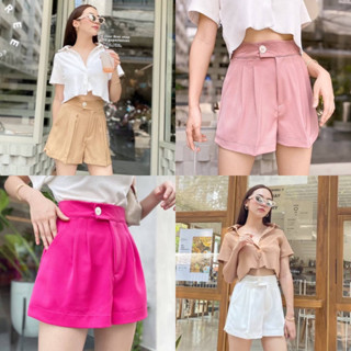 VIVA SHORT PANT | กางเกงขาสั้นเอวสูงปรี๊ดดดทรงสวย มาพร้อมดีเทลกรุบกริบกระดุมลายเปลือกหอย