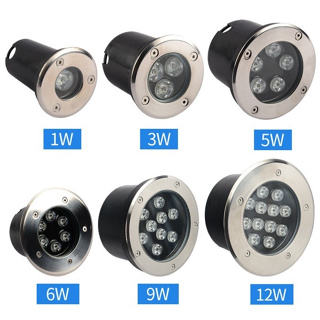 โคมไฟแอลอีดี ฝังพื้น  LED Underground 1W/3W/5W/6W/9W/12W มีแสง ขาว-วอม