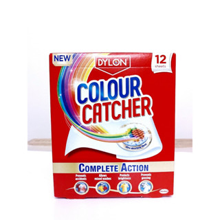 ไดล่อน คัลเลอร์ แคชเชอร์ 12 ชิ้น/กล่อง แผ่นดักจับสีตกขณะซัก Dylon Colour Catcher หมดปัญหาการซักผ้าขาวและผ้าสีรวมกัน ใช้ท