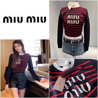 เสื้อสเวตเตอร์ไหมพรมแขนยาว Miu Miu