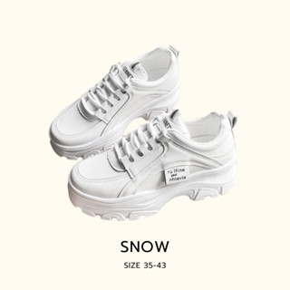 รองเท้าผ้าใบเสริมส้น รองเท้าส้นตึก 5 cm. มี 3 สี รุ่น Snow