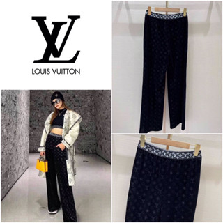 กางเกงขายาว LOUIS VUITTON MONOGRAM SILK VELVET LOGO PANTS