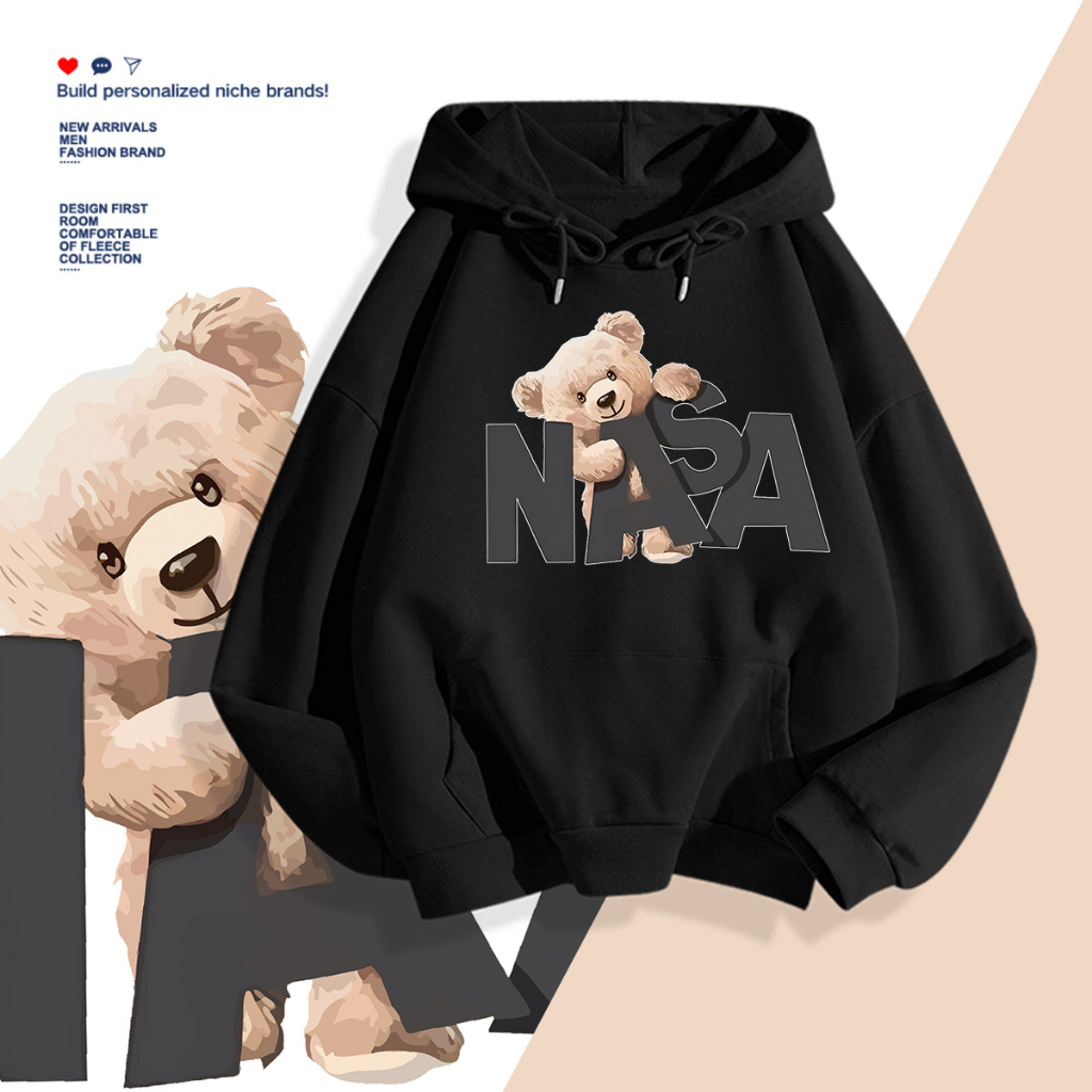 L421 เสื้อฮู้ดลายแฟชั่นสวยน่ารัก.เสื้อแขนยาว.มี7สีหลายไซส์(S-3XL)