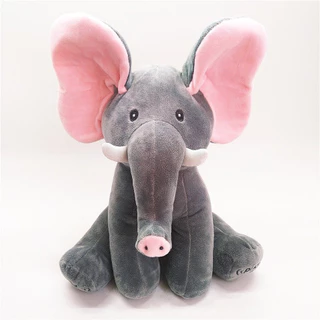 happy_toyตุ๊กตาช้างจ๊ะเอ๋ เพลงไทย เพลงอังกฤษ พูดตามได้ มีให้เลือก 2ระบบ ระบบใส่ถ่านกับระบบชาร์จ เปิดตาปิดตาทุกเพศทุกวัย