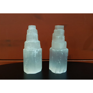 [sale 20%] Selenite tower แท่งเซเลไนต์ หินเซเลไนต์ สีขาว สูง 10 cm.