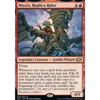 Mizzix, Replica Rider การ์ด Magic The Gathering ของแท้จากชุด Jumpstart 2022