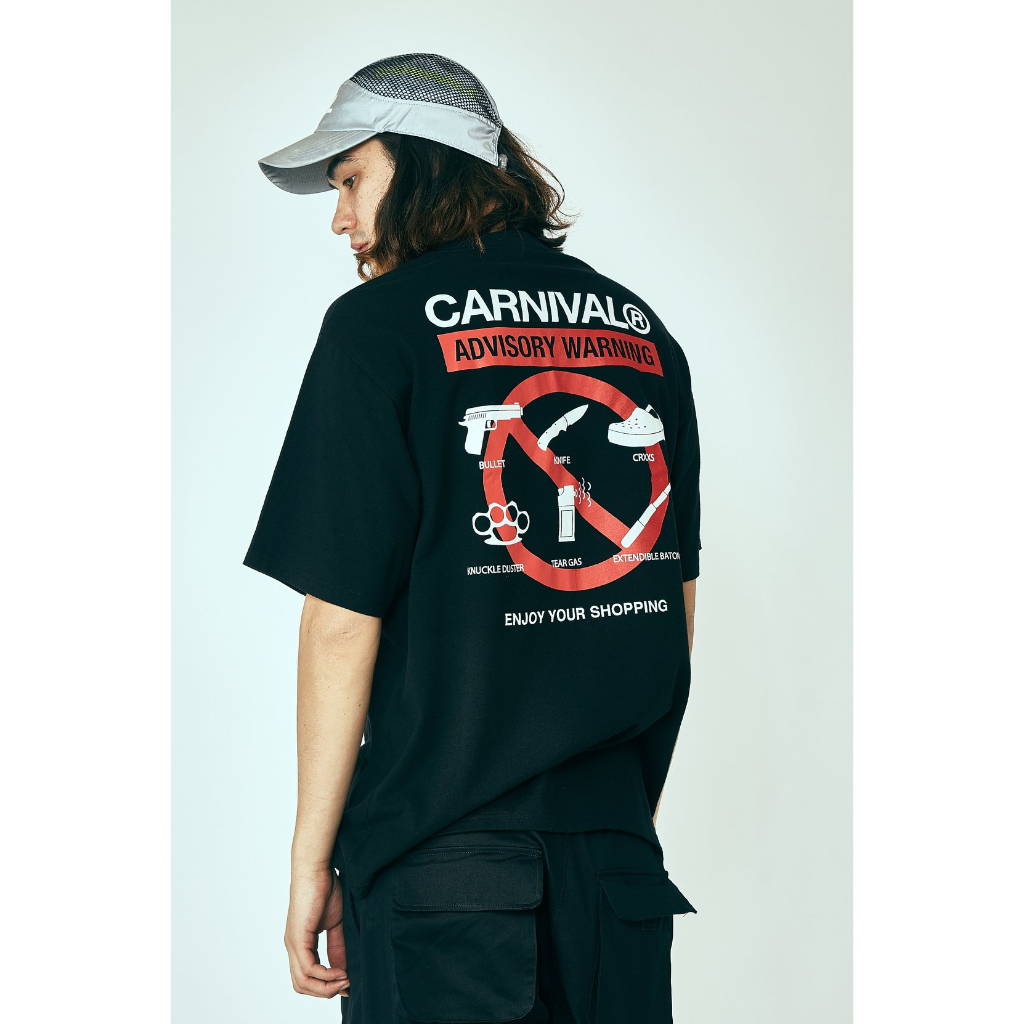carnival midnight exercise warning tee black