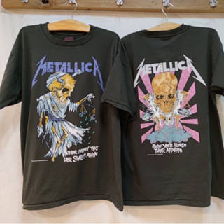 METALLICA⚡️เสื้อยืดผ้าฟอก Unisex Cotton 💯 งานใหม่ ทำเก่า ผ้าฟอกเฟดนุ่ม ไร้ตะเข็บข้าง สกรีนจม หน้าหลัง ⚡️⚡️