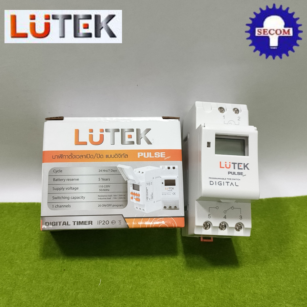 LUTEK นาฬิกาตั้งเวลาติจิทัล ทามเมอร์ ตั้งเวลา เครื่องตั้งเวลา timer switch LUTEK รุ่น PULSE 15A 20 โ