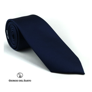 Giorgio Del Sarto Necktie 7.5 cm Navy Blue with Fabric Texture เนคไทสีน้ำเงินมีเท็กเจอร์