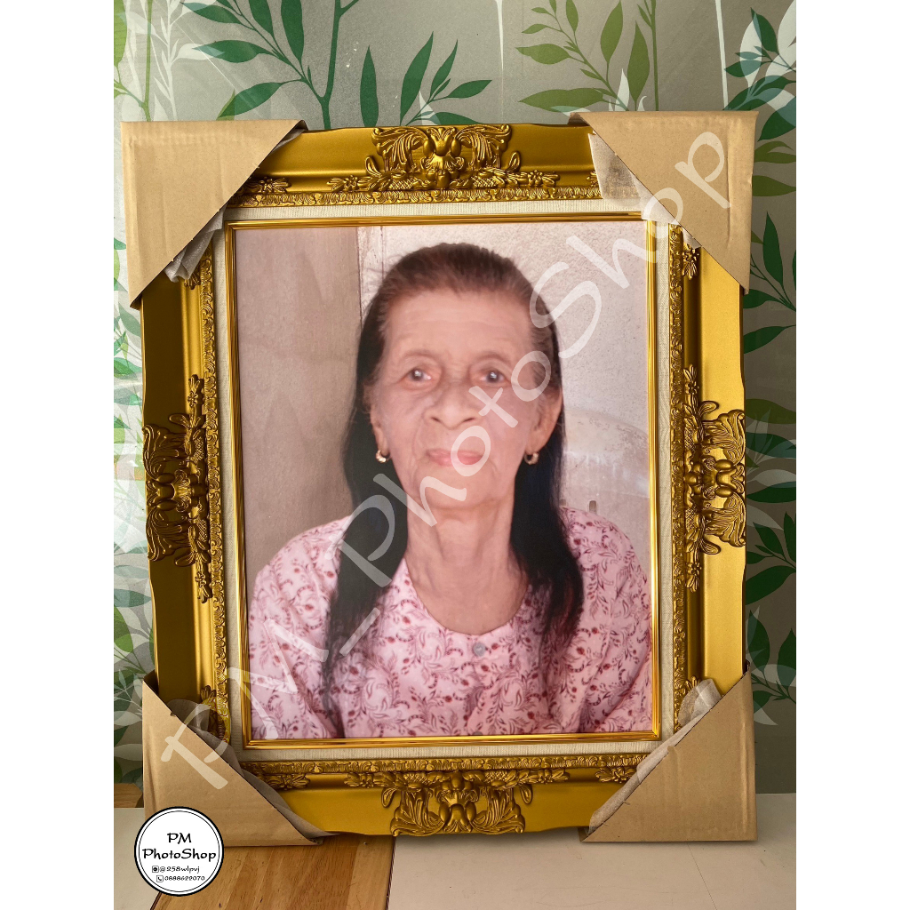 กรอบหลุยส์ รูป16x20นิ้ว แต่งงาน สีทอง พร้อมอัดรูปฟรี ดอกหลุยส์ใหญ่ พร้อมเคลือบรูปกันน้ำ กันรอย