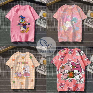 🌵🦩 SALE เสื้อยืดแฟชั่น เสื้อยืดลายการ์ตูนน่ารัก เสื้อยืดคอกลม ผ้าคอตตอน เสื้อยืดผ้านุ่ม 🌵MS🦩