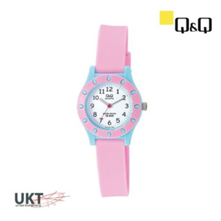 Q&amp;Q Japan Original นาฬิกา สำหรับเด็ก สายพลาสติก PU สีชมพู VQ13J012Y